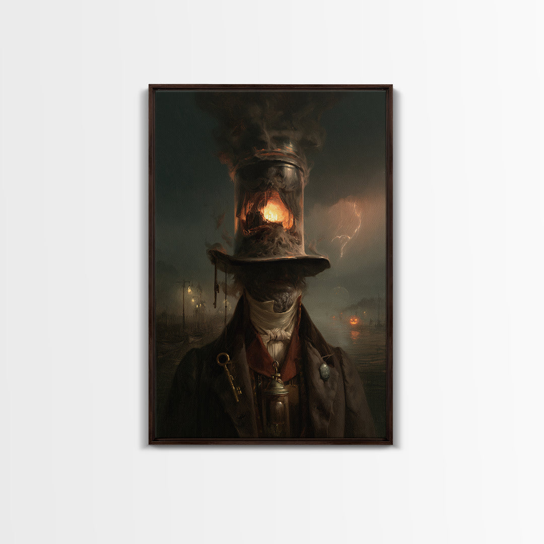The Dream Eater, Dark Academia Wall Art, Vertical Wall Art, Canvas Print, Gothic Wall Decor, Halloween Portrait Art, Halloween Wall Art
