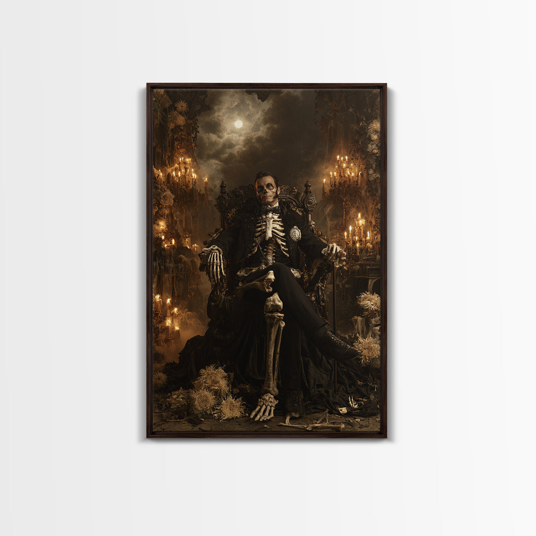 The Cathedral Of Bones, Macabre Victorian Decor, Vertical Wall Art, Canvas Print, Gothic Wall Decor, Halloween Portrait Art