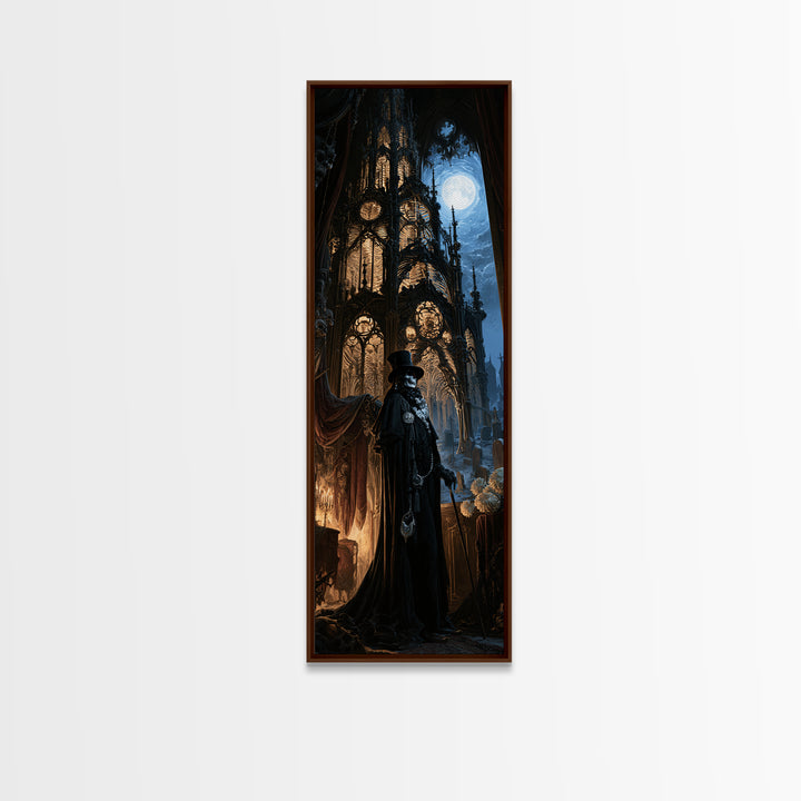 The Cathedral Of Bones, Dark Academia Wall Art, Tall Narrow Wall Art, Canvas Print, Gothic Wall Decor, Halloween Portrait Art