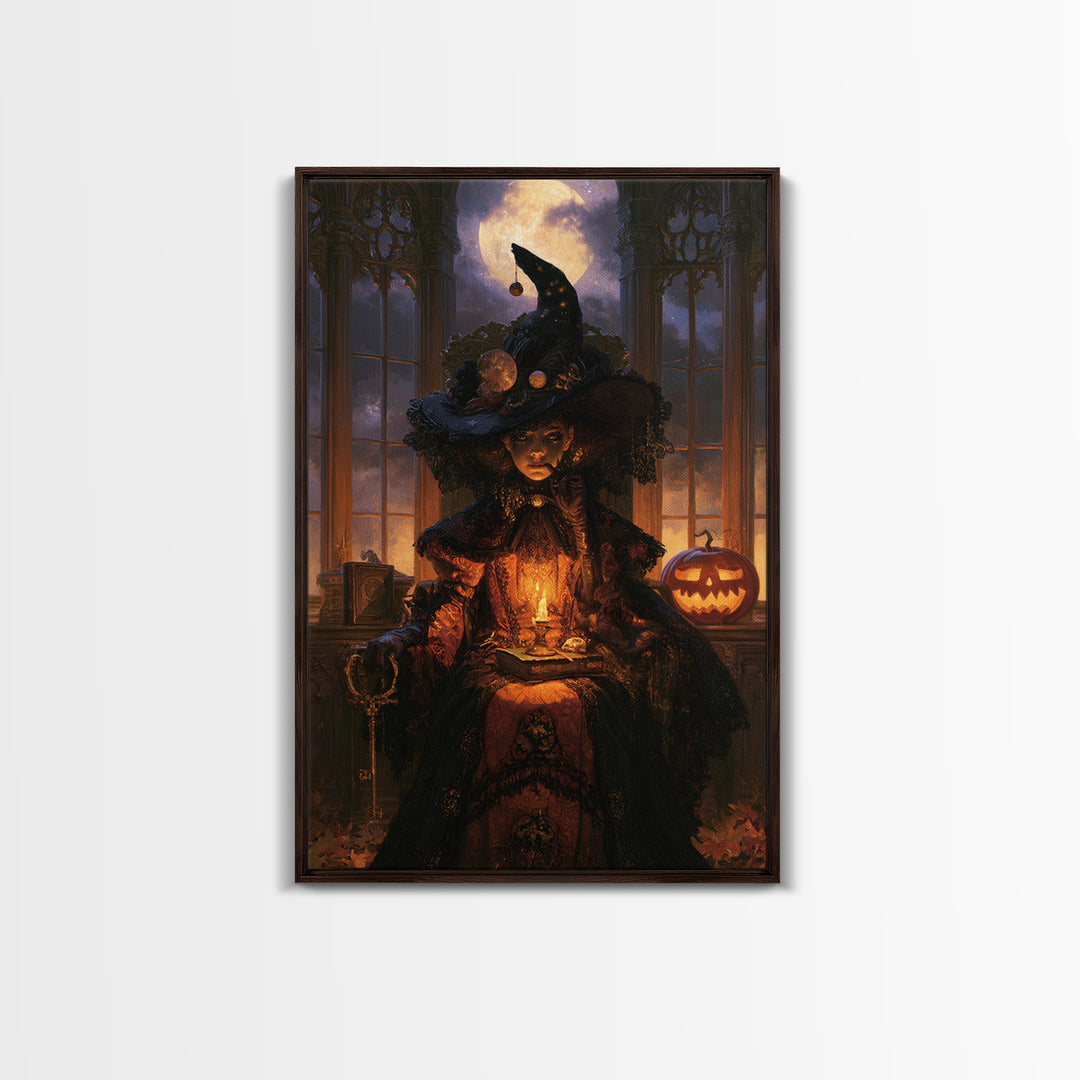 Halloween On Another Planet, Dark Academia Wall Art, Vertical Wall Art, Canvas Print, Gothic Wall Decor, Halloween Portrait Art