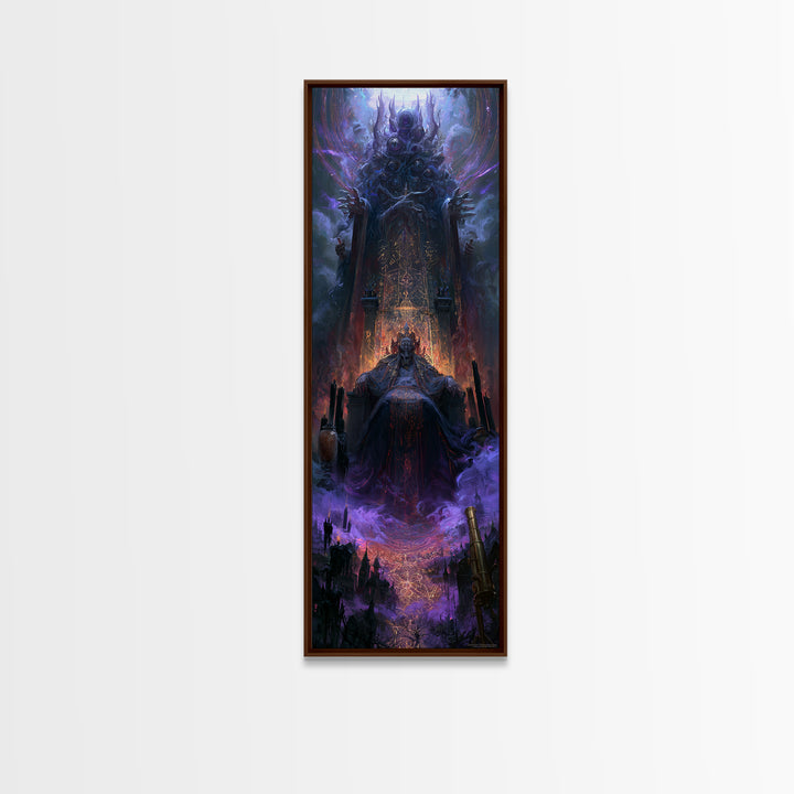 The Dreaming Priest Of The Outer Gate, Dark Academia Wall Art, Tall Narrow Wall Art, Framed Canvas Print, Gothic Wall Decor
