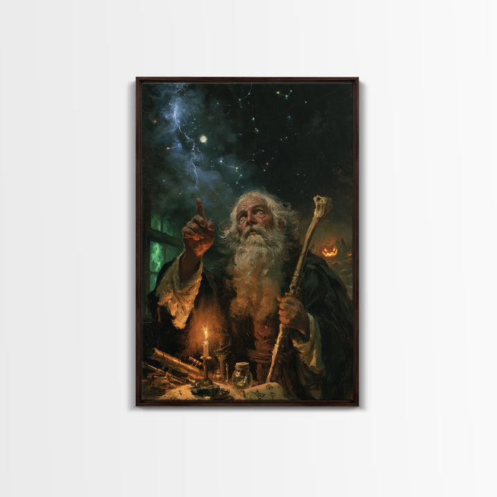 The Star-Seer Of Black Dunwich, Macabre Victorian Decor, Vertical Wall Art, Canvas Print, Gothic Wall Decor, Halloween Portrait Art