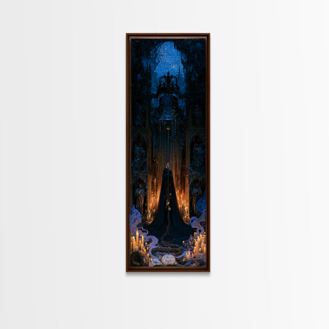 The Bellringer Of The Sunken Cathedral, Victorian Gothic Art, Tall Narrow Wall Art, Canvas Print, Gothic Wall Decor, Halloween Portrait Art