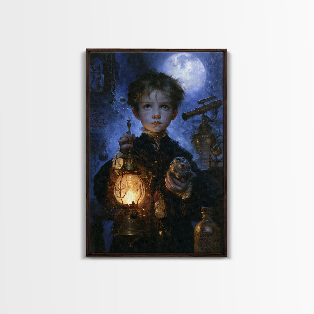 The Child Who Caught A Moon-Spawn, Victorian Gothic Art, Vertical Wall Art, Canvas Print, Gothic Wall Decor, Halloween Portrait Art
