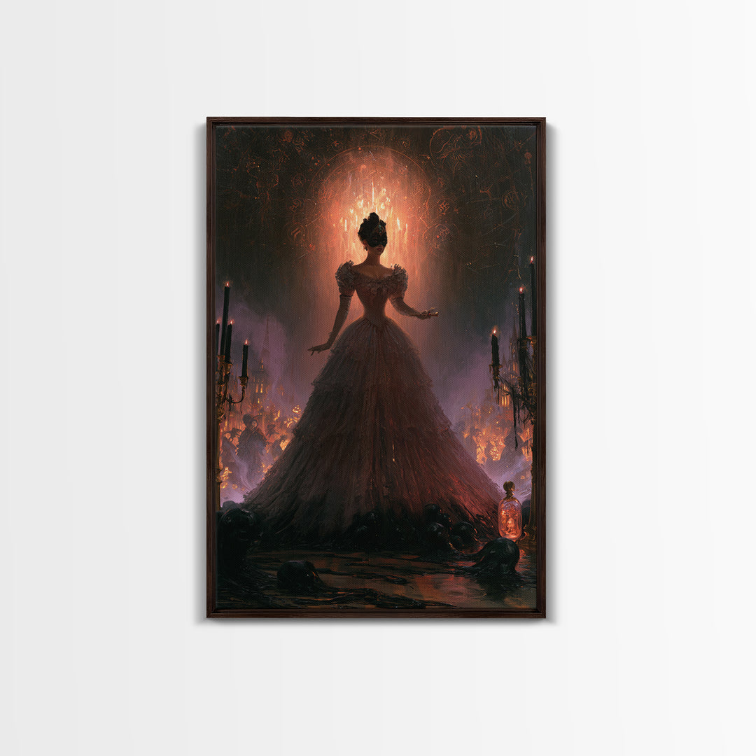 The Ballroom Of Silent Shoggoths, Macabre Victorian Decor, Vertical Wall Art, Canvas Print, Gothic Wall Decor, Halloween Portrait Art