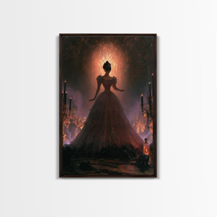The Ballroom Of Silent Shoggoths, Macabre Victorian Decor, Vertical Wall Art, Canvas Print, Gothic Wall Decor, Halloween Portrait Art