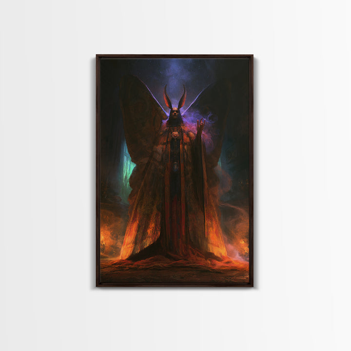 The Moth Prophet Of Kadath, Victorian Horror Portrait, Vertical Wall Art, Canvas Print, Gothic Wall Decor, Halloween Portrait Art