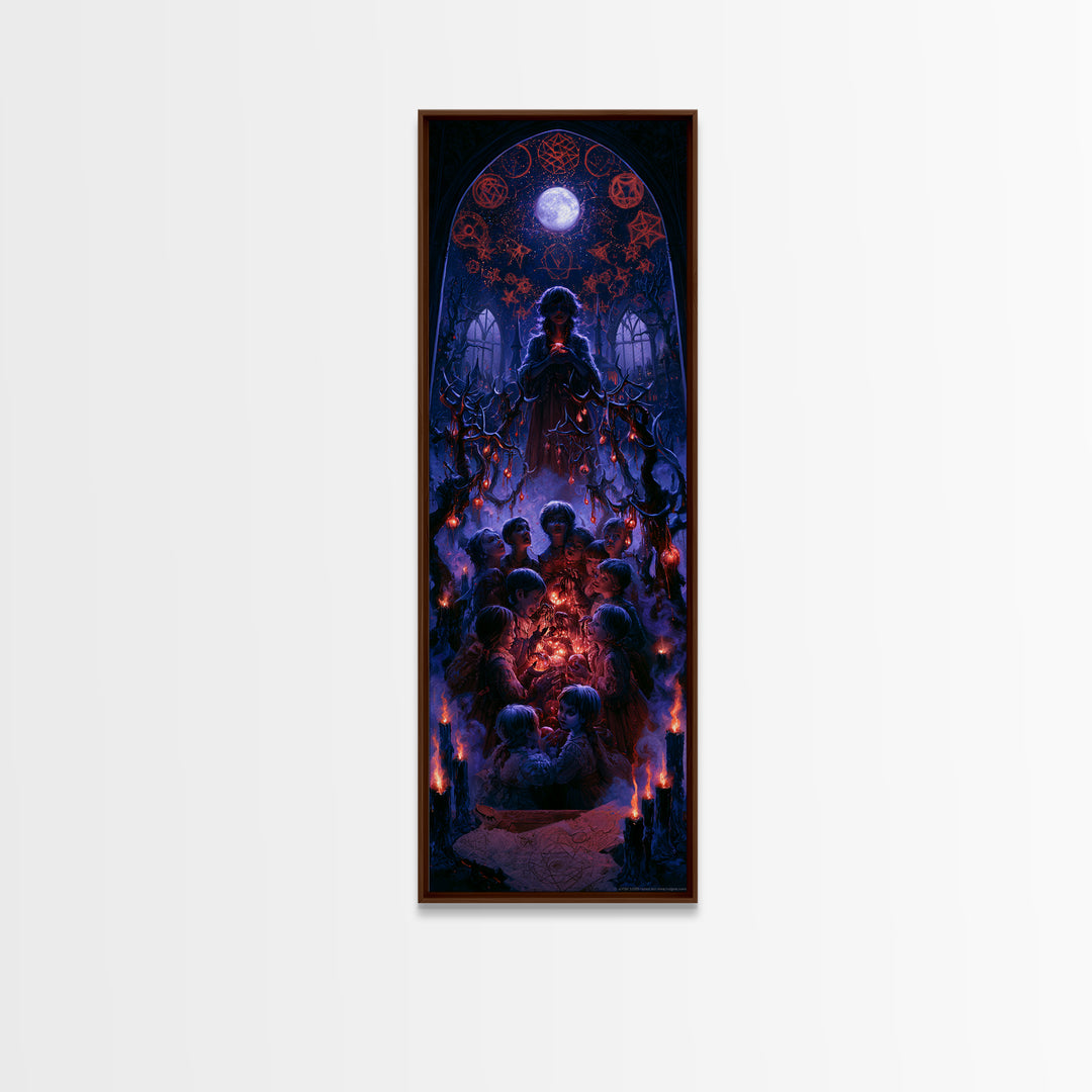 The Children Of The Star Orchard, Dark Academia Wall Art, Tall Narrow Wall Art, Framed Canvas Print, Gothic Wall Decor, Halloween Decor