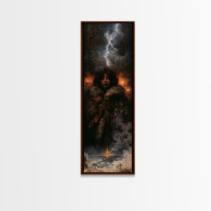 The Frost Beyond Carcosa, Macabre Victorian Decor, Tall Narrow Wall Art, Canvas Print, Gothic Wall Decor, Halloween Portrait Art