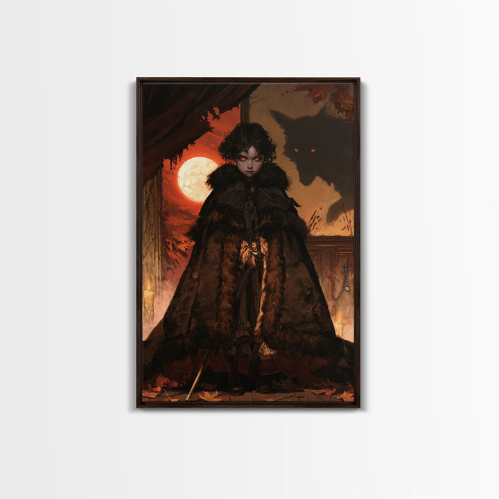 The Wolf-Child Of Ash Lane, Victorian Werewolf Portrait, Vertical Canvas Print, Gothic Home Decor, Classic Monster Art