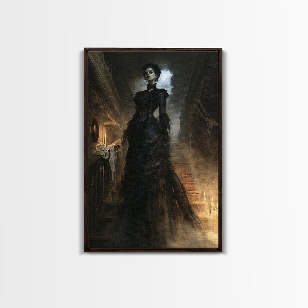 The Cellar Phantom, Victorian Phantom Portrait, Vertical Canvas Print, Antique Style Decor, Gothic Wall Decor, Classic Monster Art