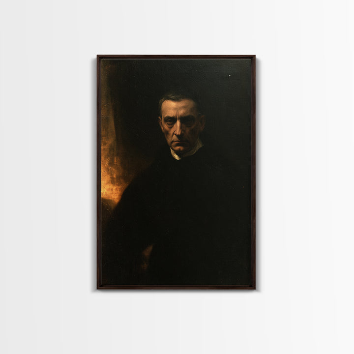 The Cloister Phantom, Victorian Phantom Portrait, Vertical Canvas Print, Macabre Home Decor, Gothic Wall Decor, Classic Monster Art