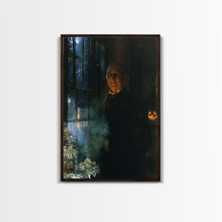 The Servant Of The North Wing, Victorian Phantom Portrait, Vertical Canvas Print, Antique Style Decor, Classic Monster Art