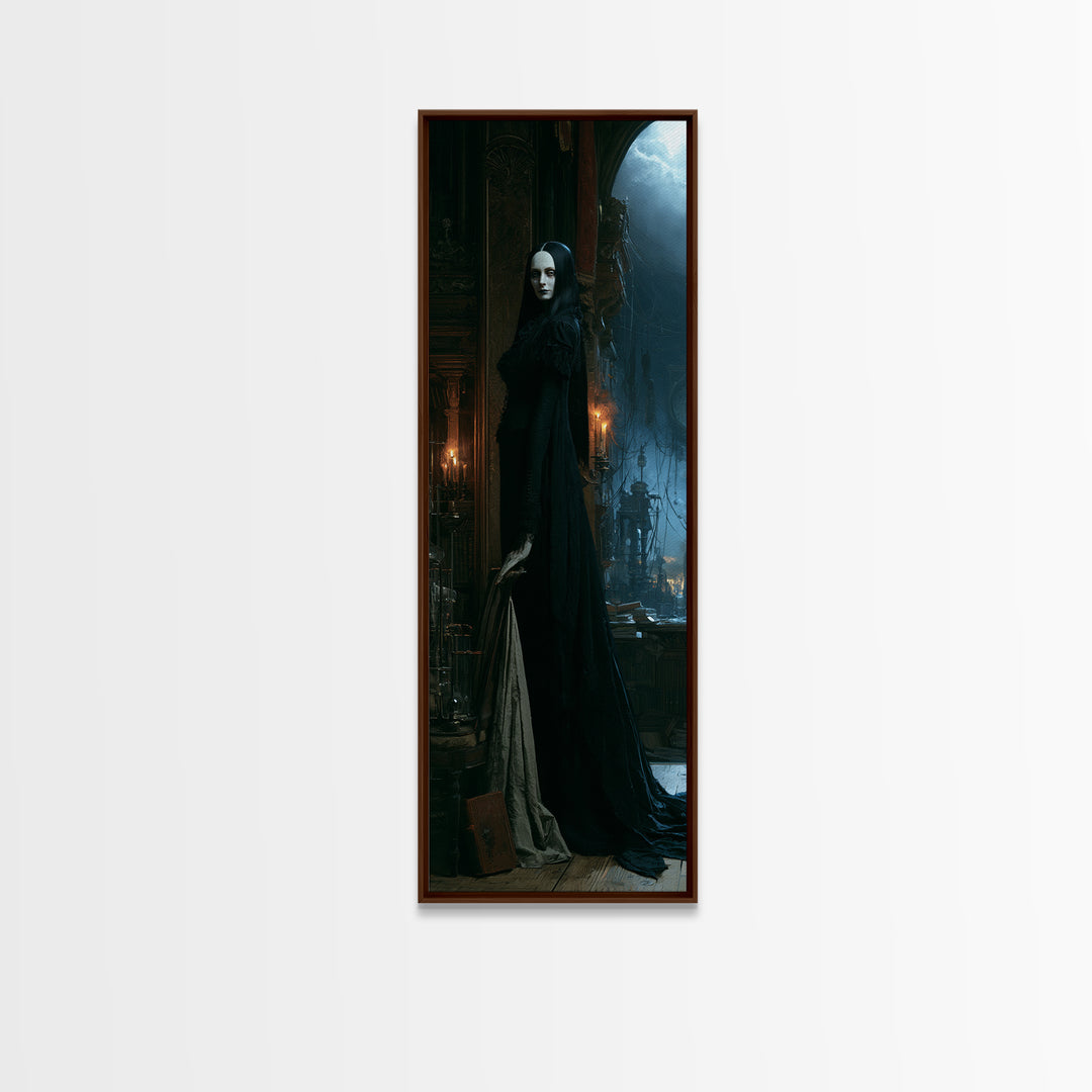 The Alabaster Creation, Victorian Monster Portrait, Tall Narrow Canvas Print, Gothic Home Decor, Gothic Wall Decor, Classic Monster Art