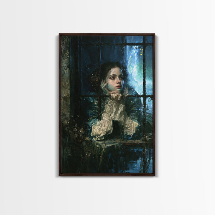 The Lagoon Bride, Victorian Creature Portrait, Vertical Canvas Print, Antique Style Decor, Gothic Wall Decor, Classic Monster Art