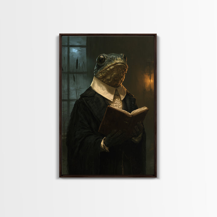 The River Chapel Creature, Victorian Creature Portrait, Vertical Canvas Print, Classic Halloween Decor, Classic Monster Art