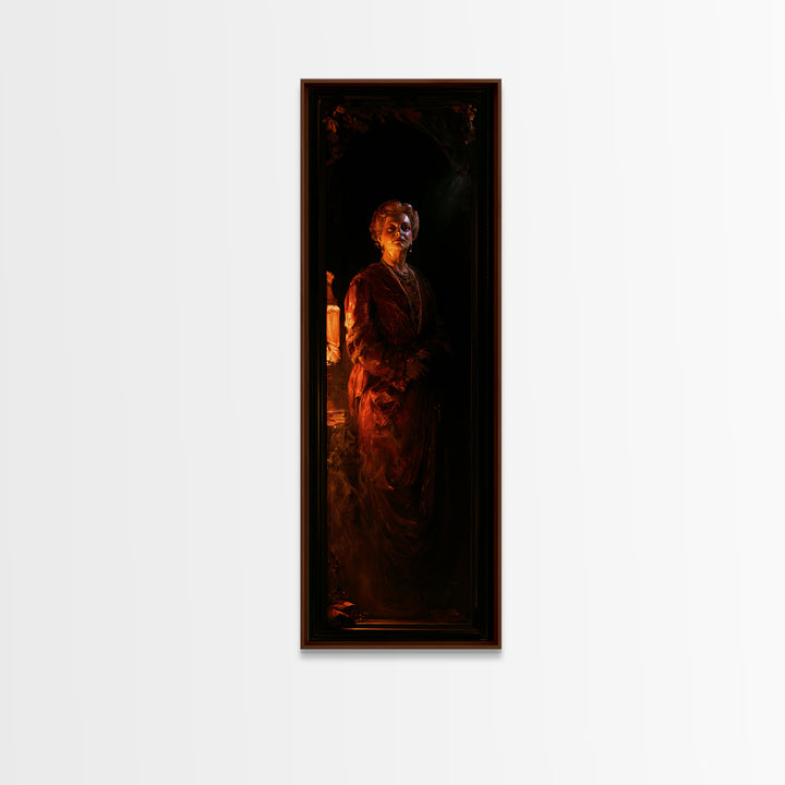 The Wax Museum Lady, Macabre Victorian Portrait, Tall Narrow Canvas Print, Macabre Home Decor, Canvas Print, Classic Monster Art