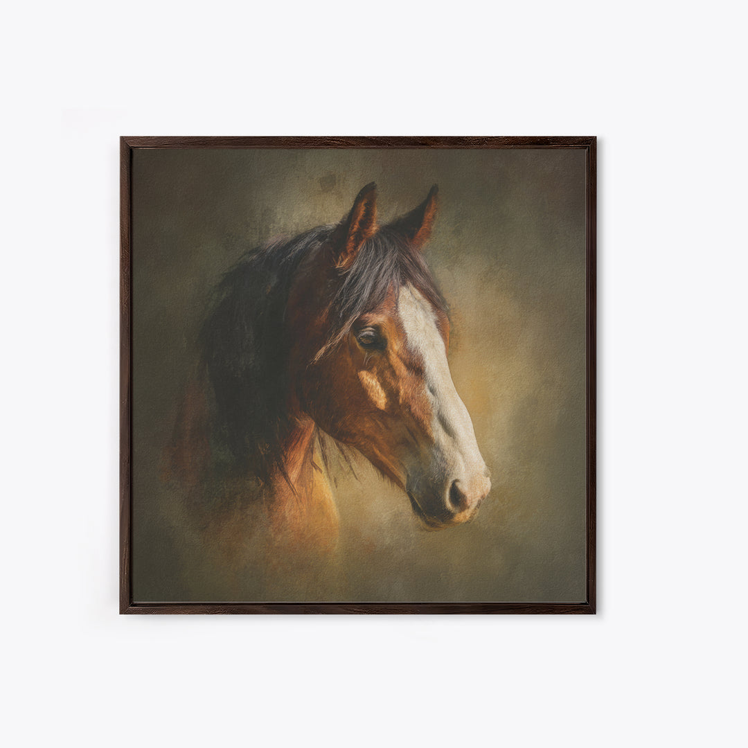 Wild Horse Portrait Canvas Print, Wall Art, Abstract Wall Art, Living Room Decor, Fine Art, Contemporary Art, WAL-1x1-13