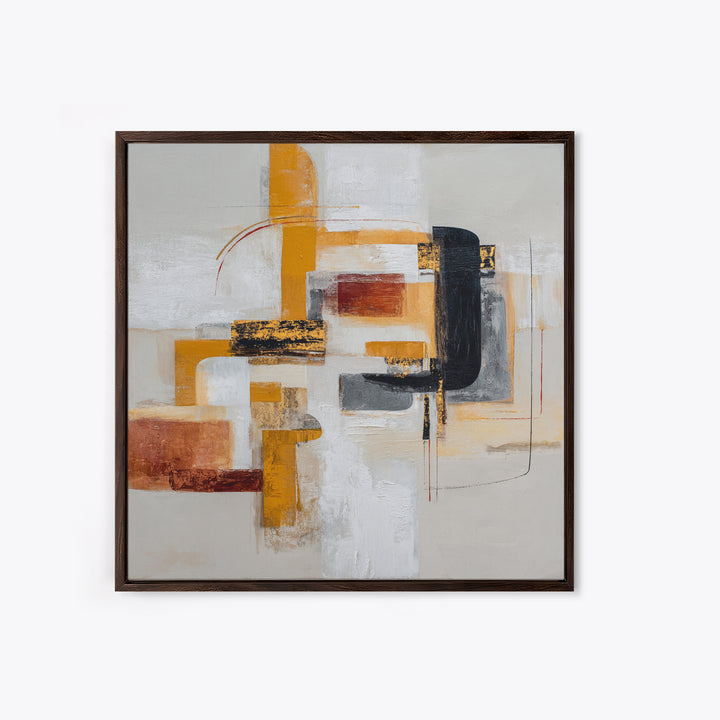 Statement Abstract with Bold Layered Brushwork Canvas Print, Wall Art, Room Decor, Living Room Decor, Abstract Art, WAL-1x1-25