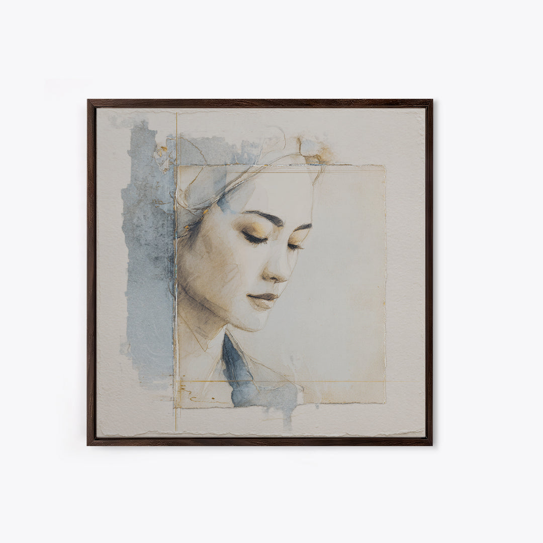 Minimal Line Portrait Canvas Print, Wall Art, Living Room Decor, Oil Painting, Minimalist Decor, Contemporary Art, WAL-1x1-30