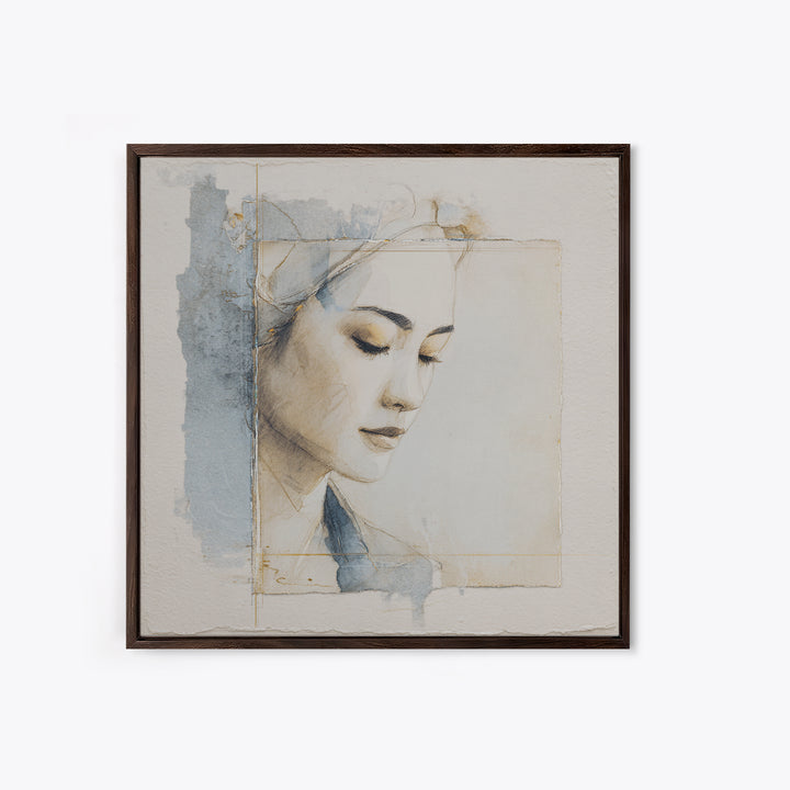 Minimal Line Portrait Canvas Print, Wall Art, Living Room Decor, Oil Painting, Minimalist Decor, Contemporary Art, WAL-1x1-30