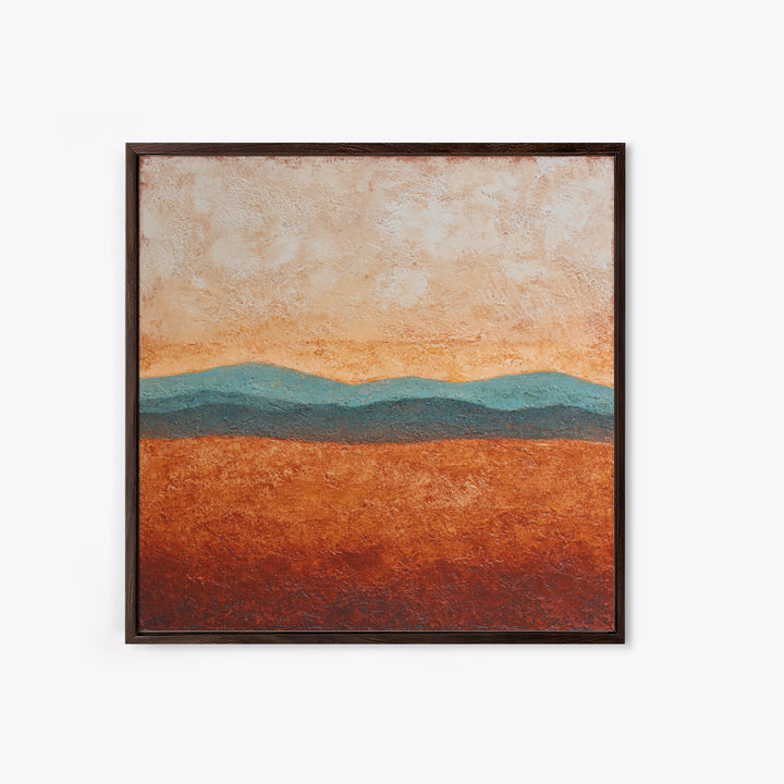 Desert Landscape in Warm Terracotta Tones Canvas Print, Wall Art, Wall Hanging, Living Room Decor, Fine Art, WAL-1x1-31