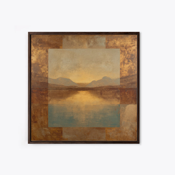 Desert Landscape in Warm Terracotta Tones Canvas Print, Wall Art, Abstract Wall Art, Living Room Decor, Watercolor Art, WAL-1x1-55