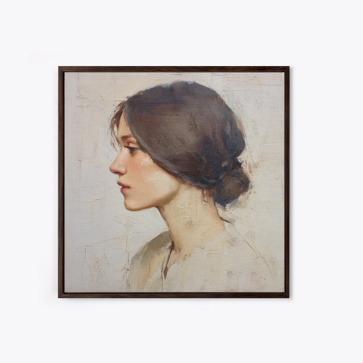 Minimal Line Portrait Framed Canvas Print, Wall Art, Abstract Art, Living Room Decor, Fine Art, Boho Decor, Luxury Decor, WAL-1x1-6