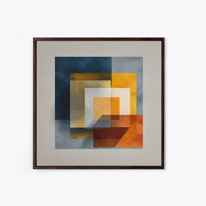 Modern Geometric Composition for Living Spaces Canvas Print, Wall Art, Textured Wall Art, Living Room Decor, Abstract Art, WAL-1x1-76