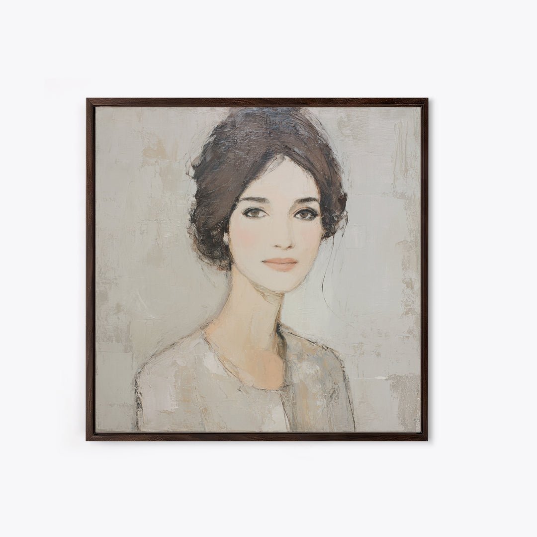 Minimal Line Portrait Framed Canvas Print, Wall Art, Statement Artwork, Living Room Decor, Fine Art, Wall Decor, WAL-1x1-78