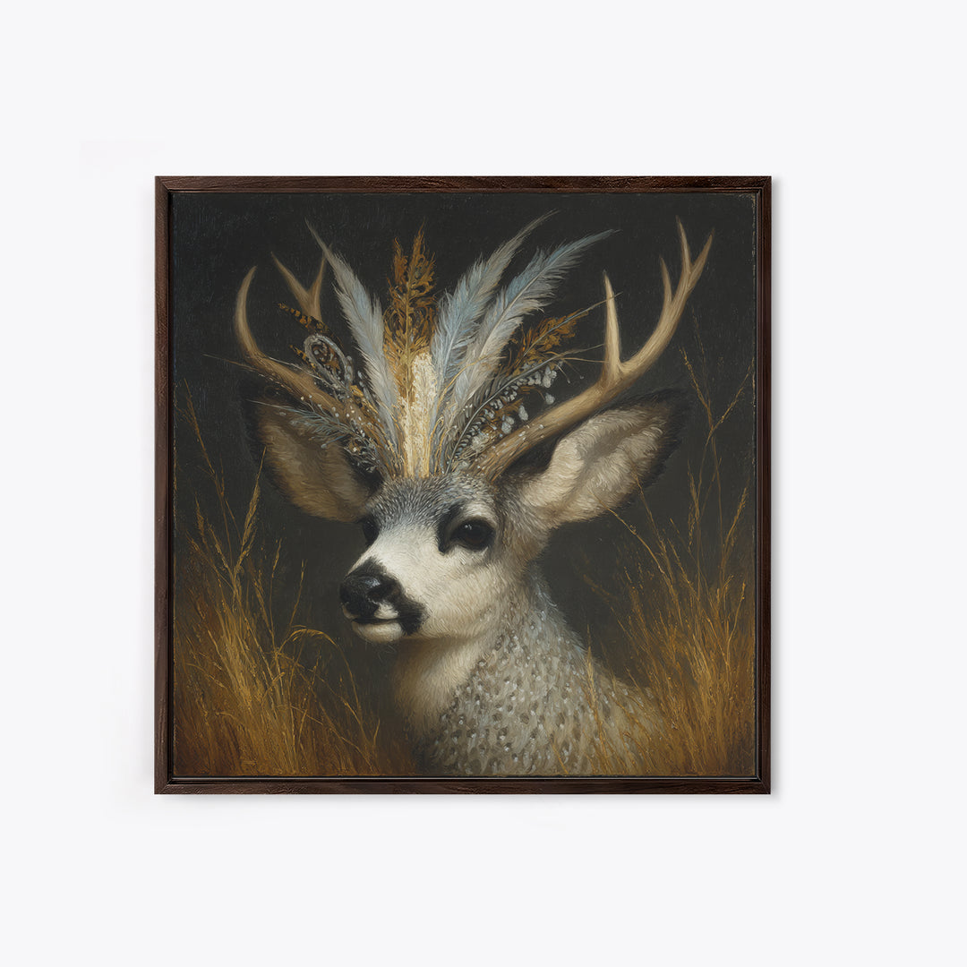 Whimsical Animal Portrait Canvas Print, Wall Art, Fine Art Print, Living Room Decor, Oil Painting, Wall Decor, WAL-1x1-95