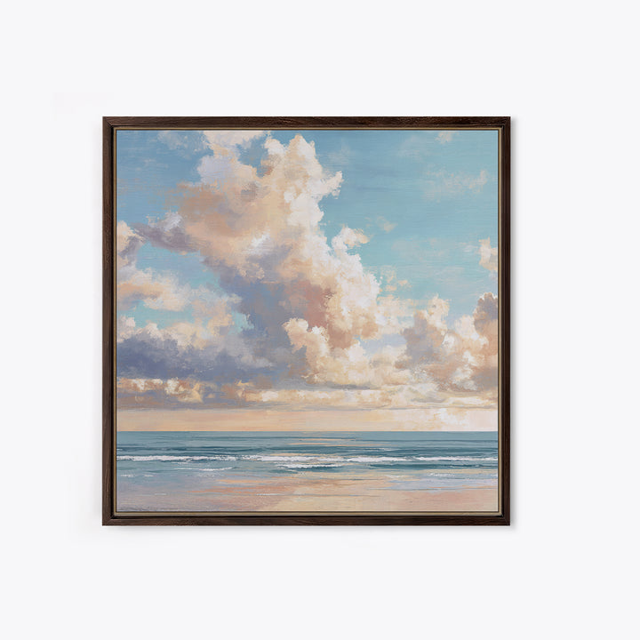 Classic Seascape with Dramatic Clouds Canvas Print, Wall Art, Art, Living Room Decor, Fine Art, Wall Clock, Large Wall Art, WAL-1x1-99