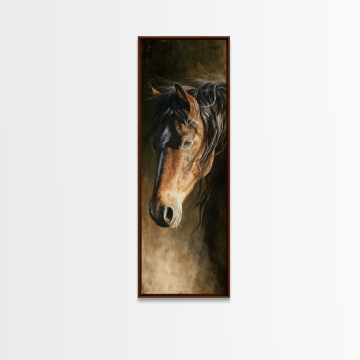 Wild Horse Portrait Canvas Print, Wall Art, Abstract Wall Art, Living Room Decor, Fine Art, Contemporary Art, WAL-1x3-1