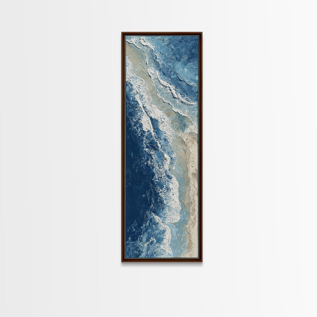 Coastal Aerial Water Study Canvas Print, Wall Art, Digital Wall Art, Living Room Decor, Fine Art, Wood Wall Art, WAL-1x3-23