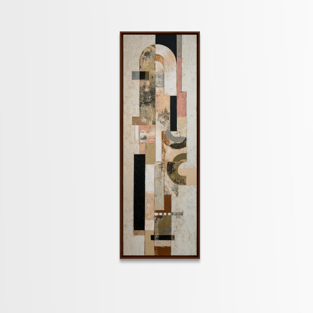 Statement Abstract with Bold Layered Brushwork Canvas Print, Wall Art, Minimalist Decor, Living Room Decor, Fine Art, WAL-1x3-37