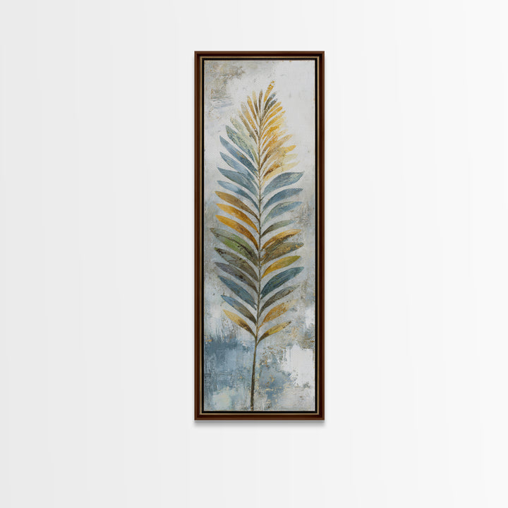Tropical Palm Leaf Painting Framed Canvas Print, Wall Art, Canvas, Living Room Decor, Watercolor Art, Canvas Wall Art, WAL-1x3-52