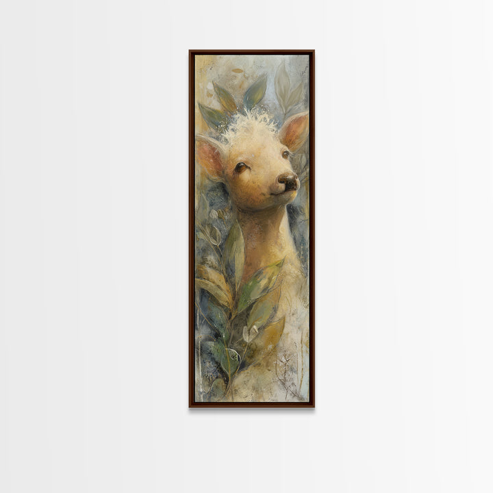 Whimsical Animal Portrait Canvas Print, Wall Art, Canvas Wall Art, Living Room Decor, Fine Art, Statement Artwork, WAL-1x3-59