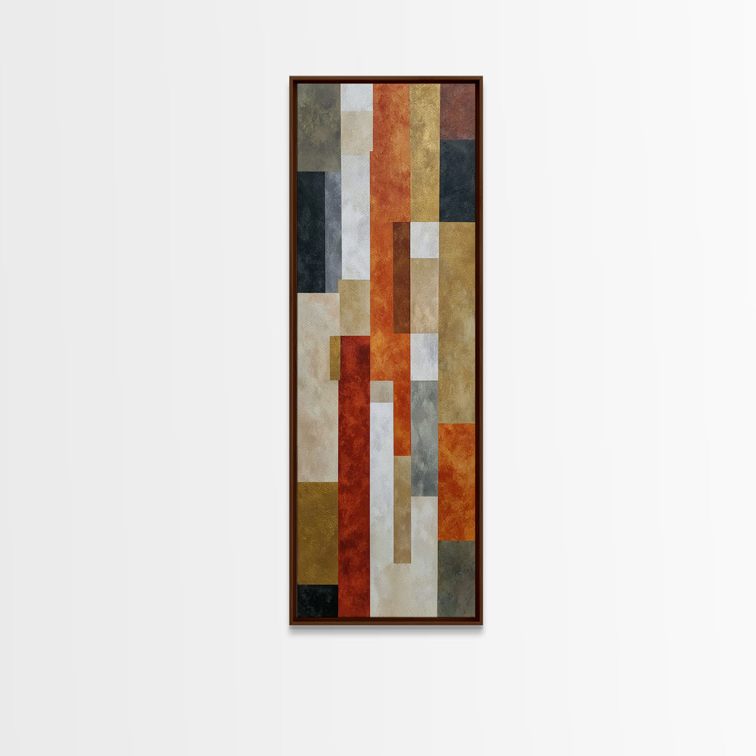 Modern Geometric Composition for Living Spaces Canvas Print, Wall Art, Textured Wall Art, Living Room Decor, Abstract Art, WAL-1x3-88