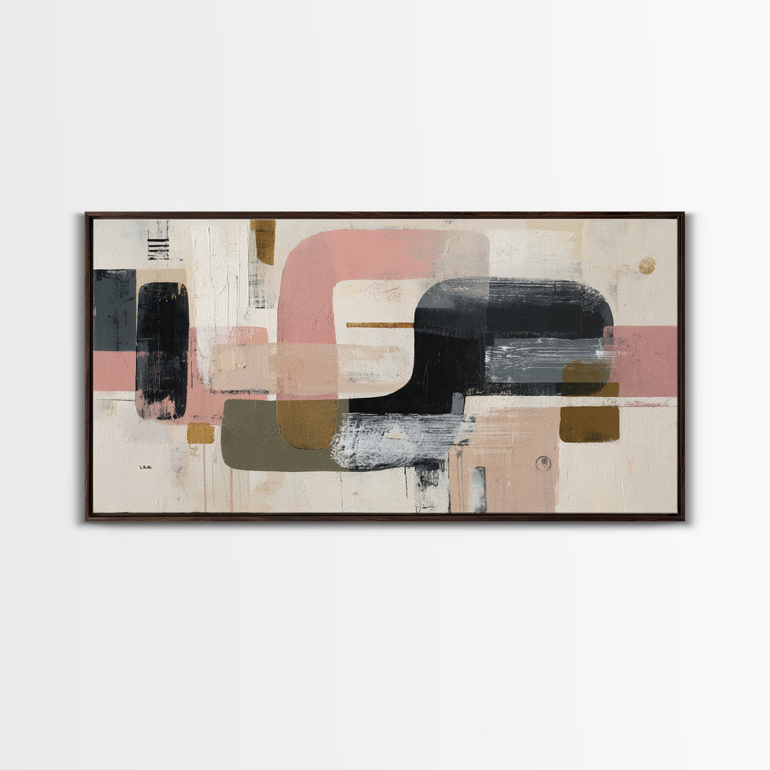 Statement Abstract with Bold Layered Brushwork Canvas Print, Wall Art, Heart, Living Room Decor, Fine Art, Home Decor Gift, WAL-2x1-21