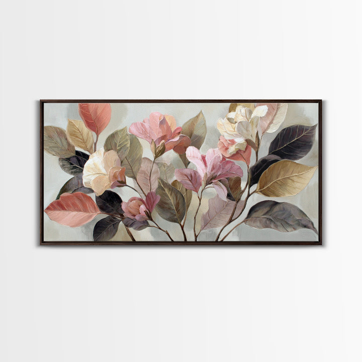 Large Botanical Print Canvas Print, Wall Art, Textured Painting, Living Room Decor, Fine Art, Wall Hangings, WAL-2x1-22