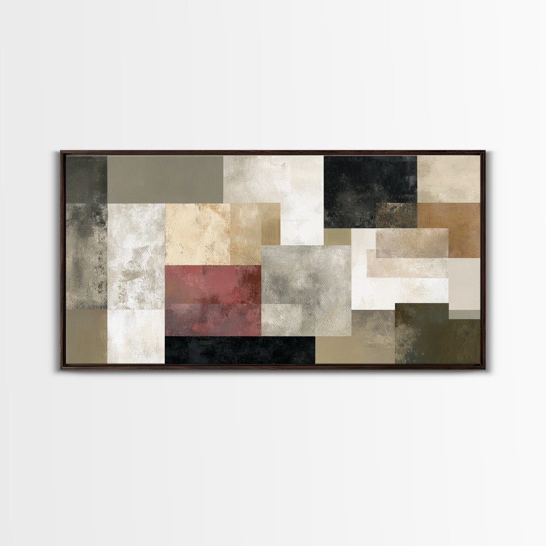 Modern Geometric Composition for Living Spaces Framed Canvas Print, Wall Art, Minimalist Decor, Living Room Decor, Fine Art, WAL-2x1-24