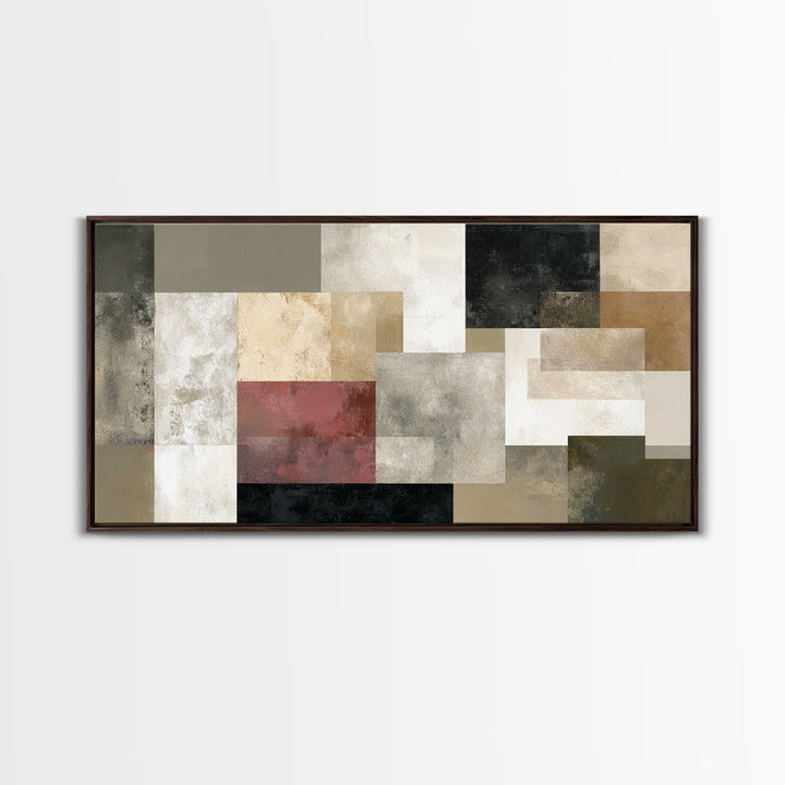 Modern Geometric Composition for Living Spaces Framed Canvas Print, Wall Art, Minimalist Decor, Living Room Decor, Fine Art, WAL-2x1-24