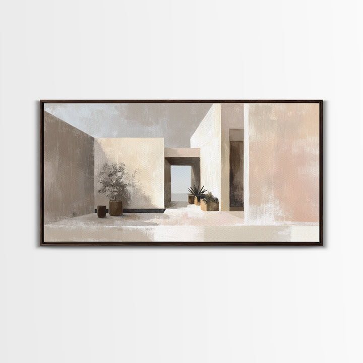 Black and White Architectural Study Framed Canvas Print, Wall Art, Contemporary Art, Living Room Decor, Fine Art, WAL-2x1-28