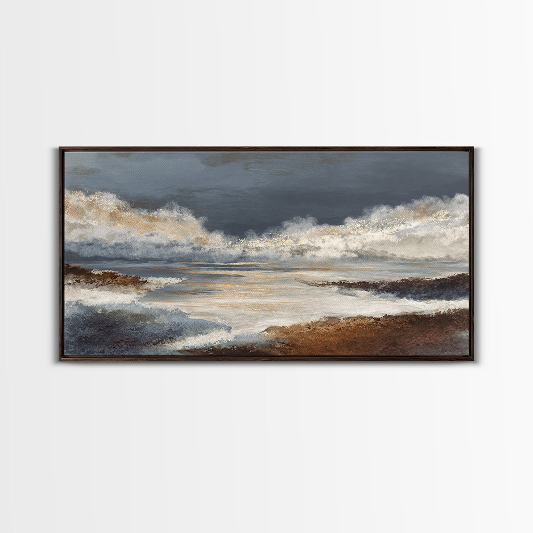 Mid Century Color Block Composition Canvas Print, Wall Art, Living Room Decor, Oil Painting, Metal Wall Art, WAL-2x1-32