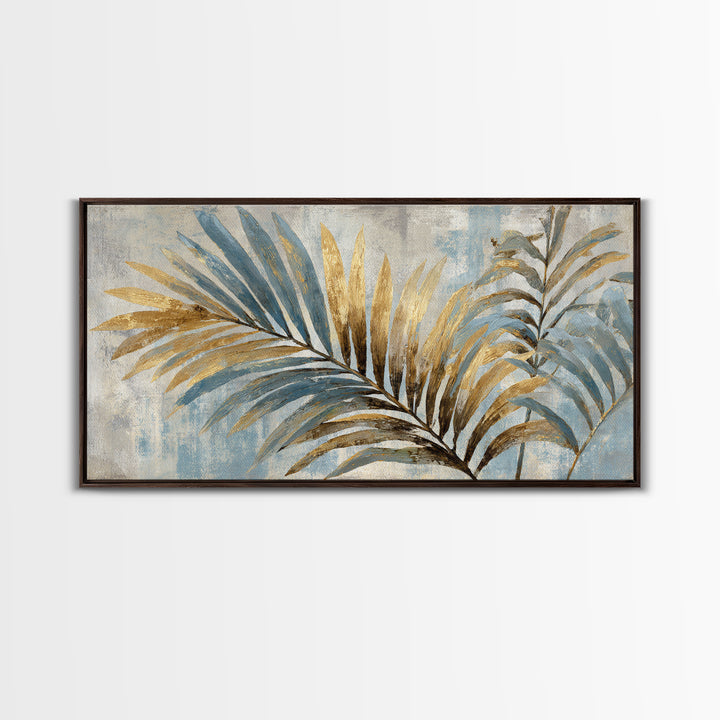 Tropical Palm Leaf Painting Canvas Print, Wall Art, Home Decor, Living Room Decor, Fine Art, Digital Wall Art, WAL-2x1-36