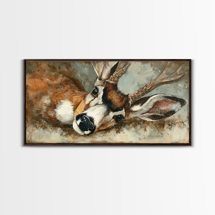 Whimsical Animal Portrait Framed Canvas Print, Wall Art, Printable Wall Art, Living Room Decor, Fine Art, Original Art, WAL-2x1-43