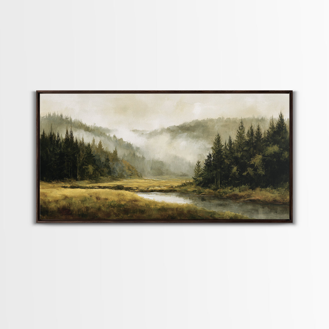 Moody Forest Landscape Canvas Print, Wall Art, Wall Decor, Living Room Decor, Fine Art, Large Wall Art, Art Deco, WAL-2x1-54