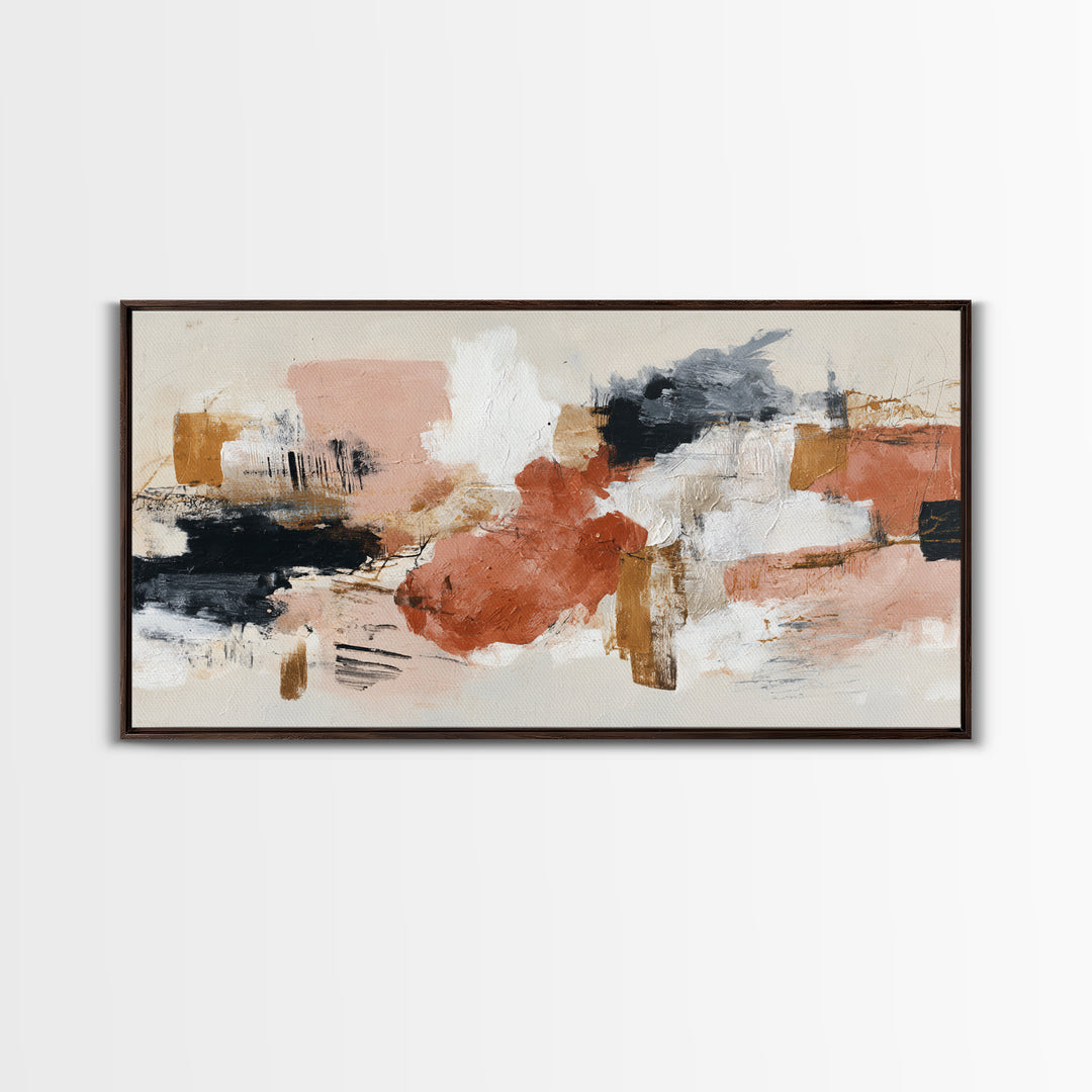 Statement Abstract with Bold Layered Brushwork Canvas Print, Wall Art, Wall Hanging, Living Room Decor, Abstract Art, WAL-2x1-69