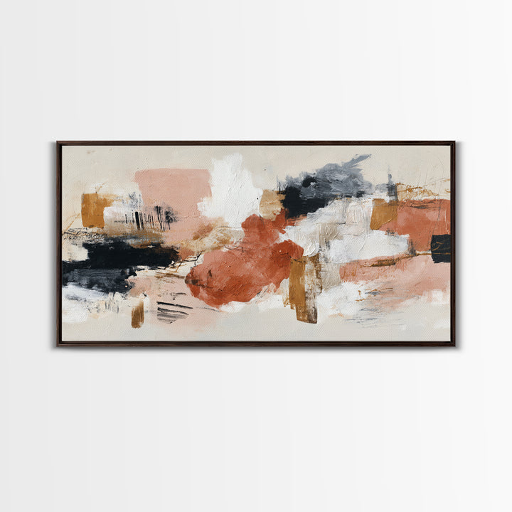 Statement Abstract with Bold Layered Brushwork Canvas Print, Wall Art, Wall Hanging, Living Room Decor, Abstract Art, WAL-2x1-69
