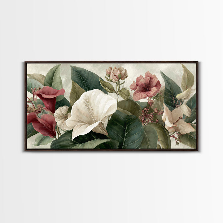Large Botanical Print Canvas Print, Wall Art, Printable Wall Art, Living Room Decor, Oil Painting, Original Art, WAL-2x1-70